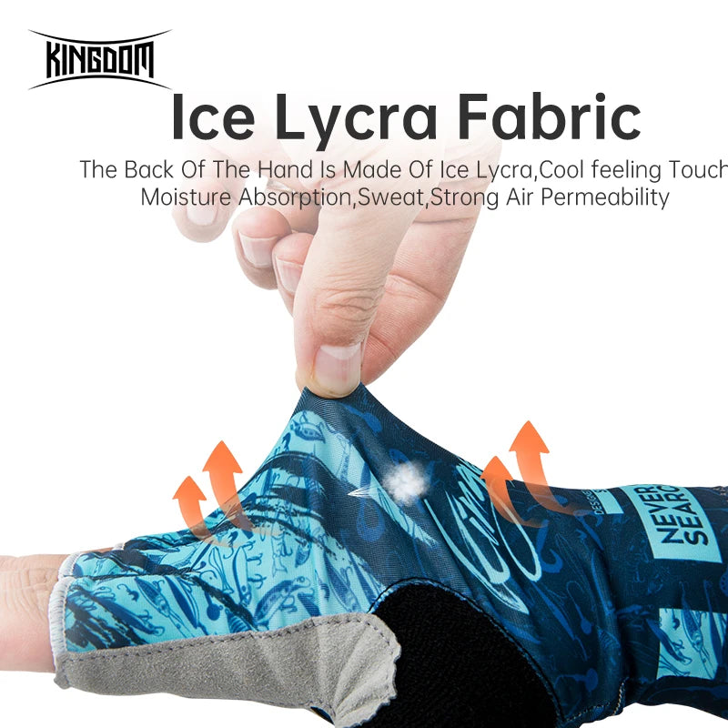 Kingdom Ice Lycra Fabric Anti-slip Gloves - Fingerless Outdoor Sports Gloves