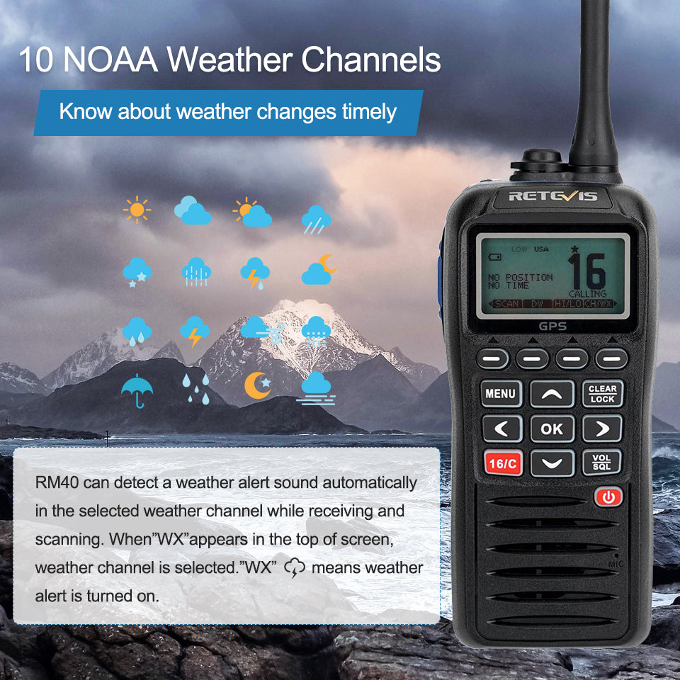 VHF GPS Marine Radio Retevis RM40