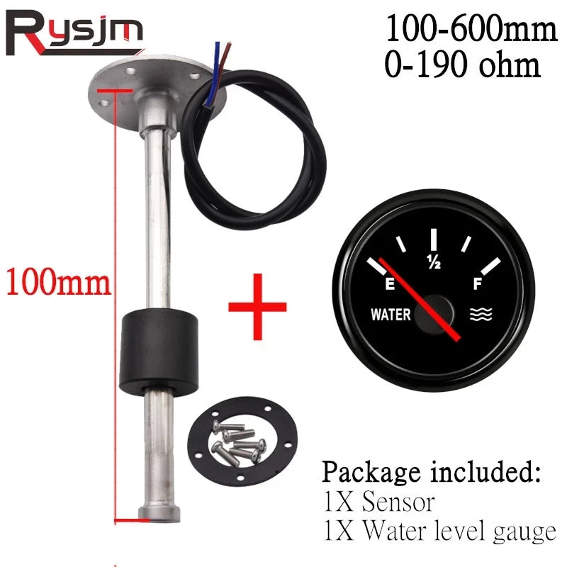 Water Level Sensor 0-190ohm Gauge with Fuel Sender Unit12V/24V