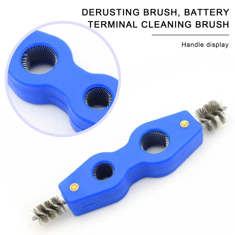 4-in-1 Durable Steel Wire Car Battery Brush for Rust Removal and Cleaning