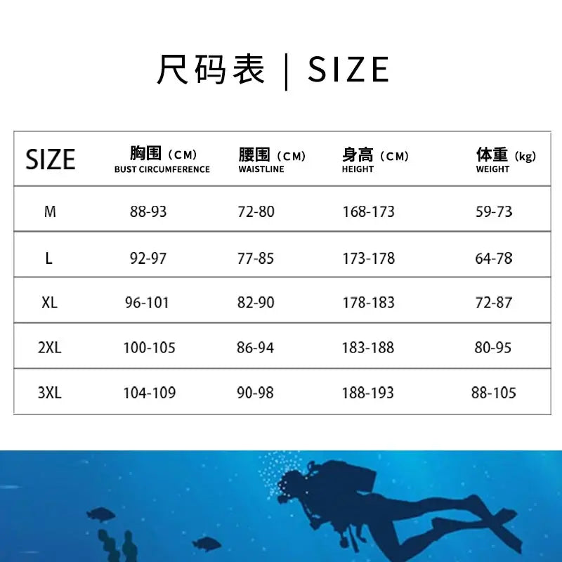3/5mm Neoprene Hooded Diving Wetsuit - Warm Winter Surfing & Snorkelling Suit for Men