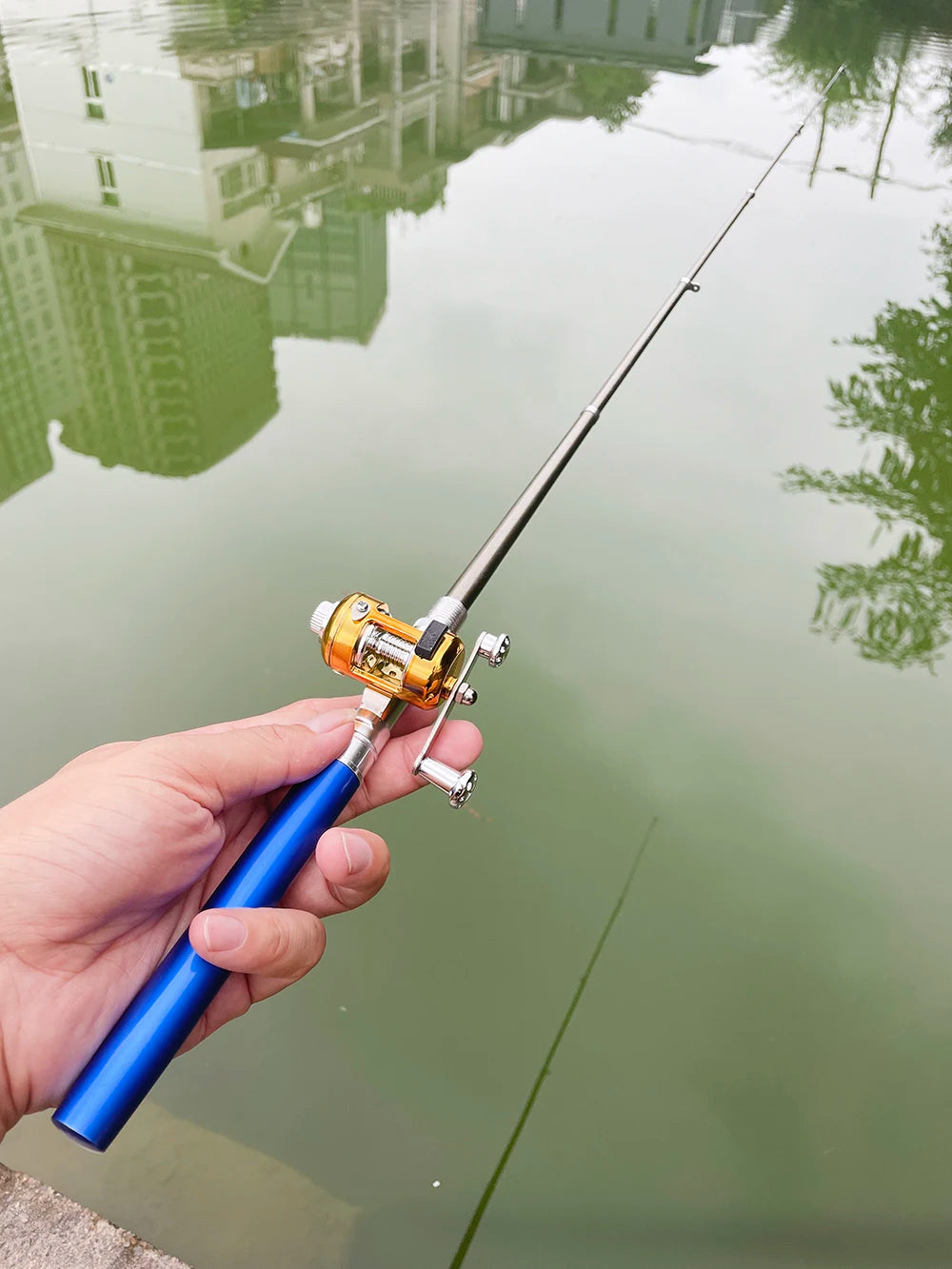 Mini Fishing Rod and Reel Combo Set Telescopic Pocket Pen Fishing Rod with Mini Trolling Reel