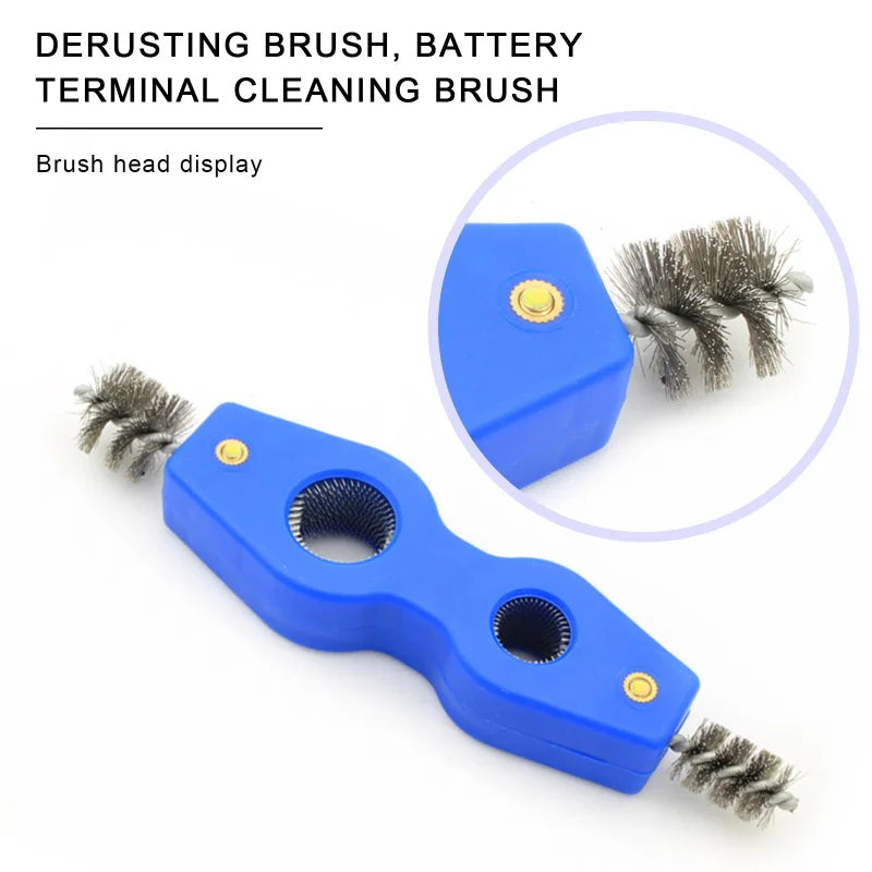 4-in-1 Durable Steel Wire Car Battery Brush for Rust Removal and Cleaning