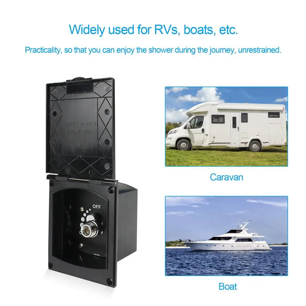 RV Exterior Shower Box Kit with Faucet and Hose - Durable Outdoor Modification Accessories
