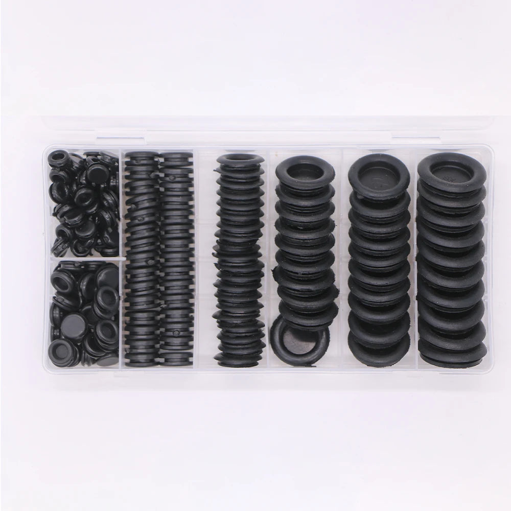 170pcs Waterproof Protect Wire Tool Sealing Rubber Cables Grommet Kit