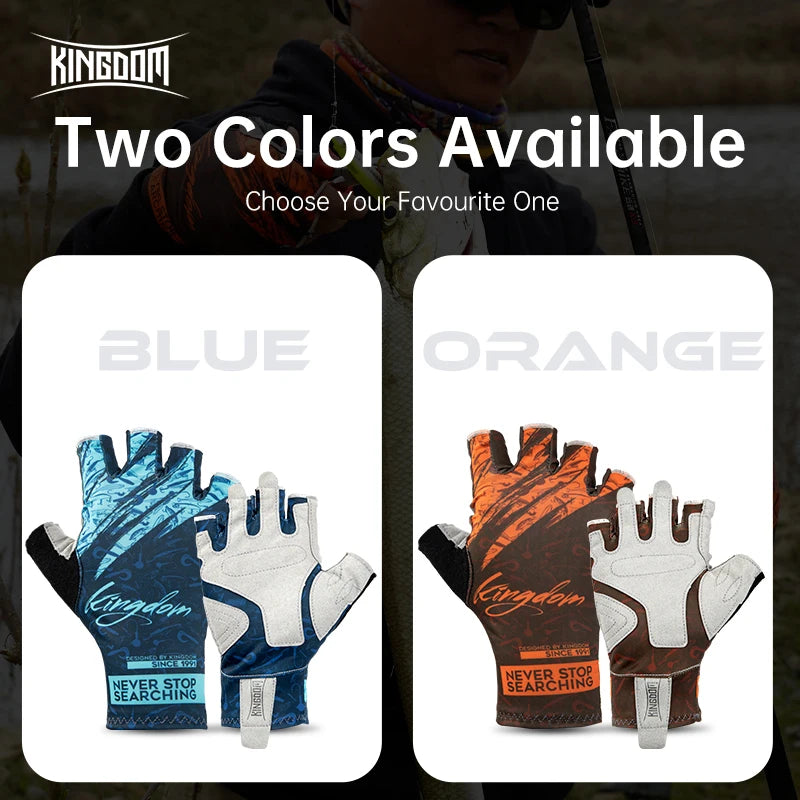 Kingdom Ice Lycra Fabric Anti-slip Gloves - Fingerless Outdoor Sports Gloves