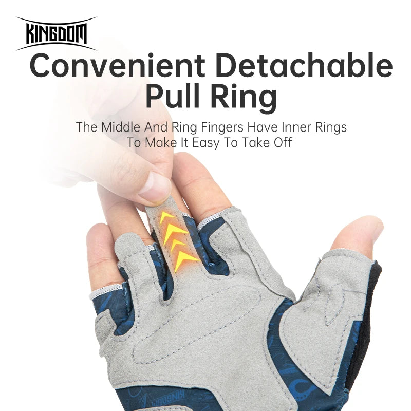 Kingdom Ice Lycra Fabric Anti-slip Gloves - Fingerless Outdoor Sports Gloves