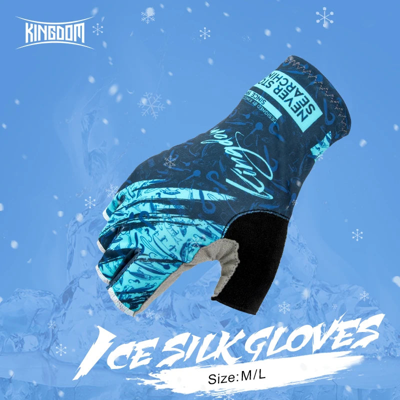 Kingdom Ice Lycra Fabric Anti-slip Gloves - Fingerless Outdoor Sports Gloves