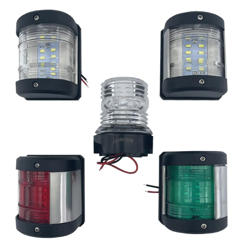 LED Boat Yacht Navigation Light Set - Starboard, Port, Masthead, Stern, 360°