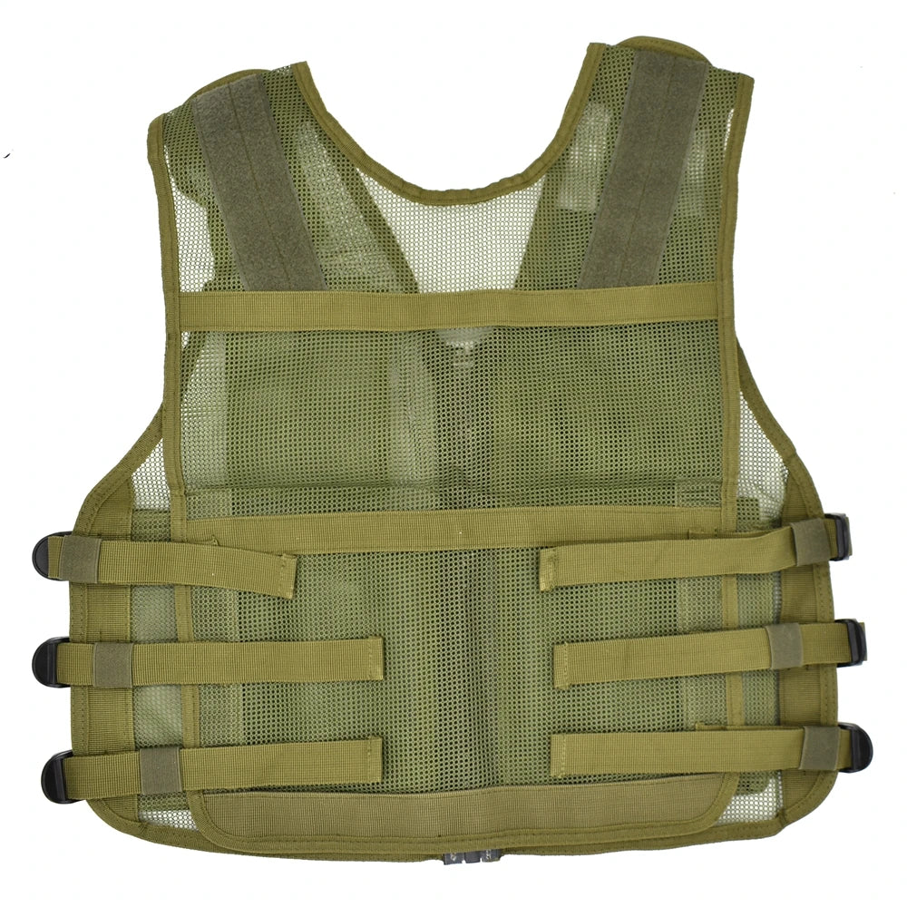 Men's Outdoor Multi-Pocket Tactical Mesh Vest - Military Hunting and Fishing Jacket