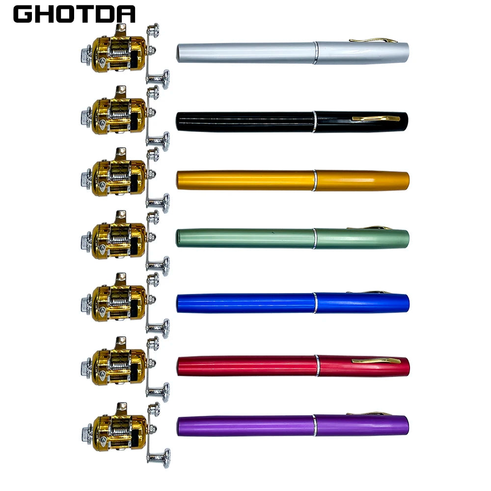 Mini Fishing Rod and Reel Combo Set Telescopic Pocket Pen Fishing Rod with Mini Trolling Reel