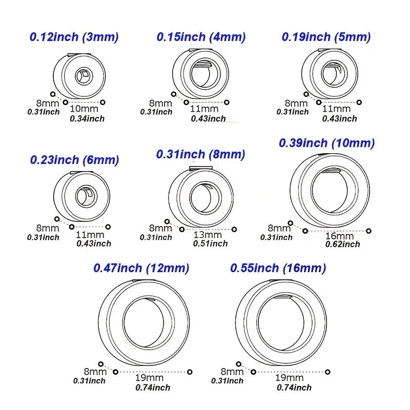 Drill Depth Stop Bit Collar Set - Adjustable Positioner Limit Ring with Allen Wrench