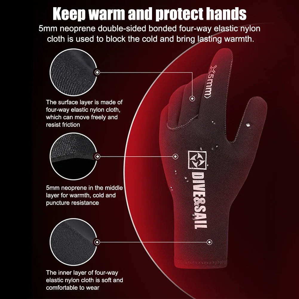 Neoprene Swimming Diving Gloves - Warmth for Snorkelling, Paddling, Surfing, Kayaking, and Water Sports
