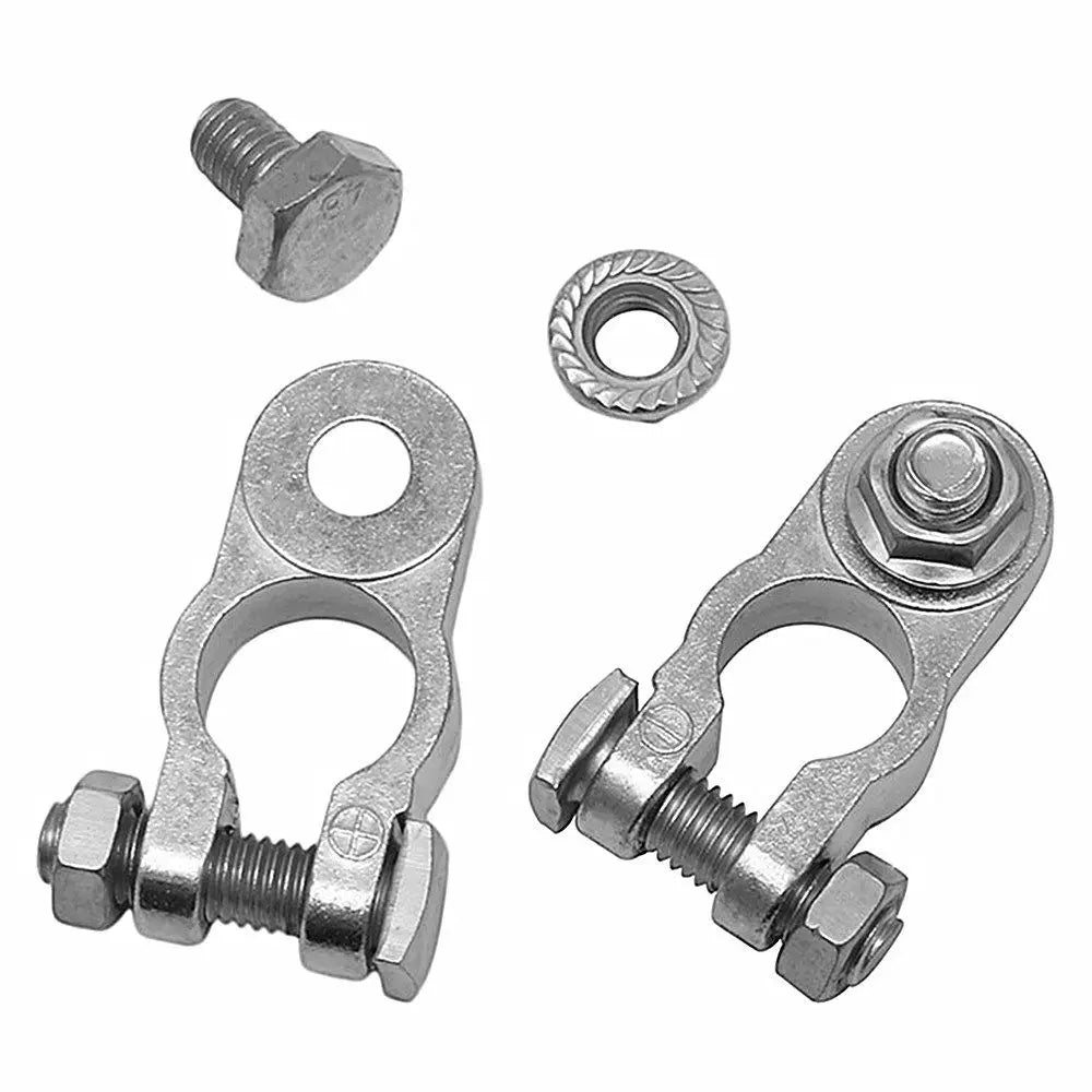 1 Pair Heavy Duty Car Battery Terminal Clamps with Adjustable Conductive Caps