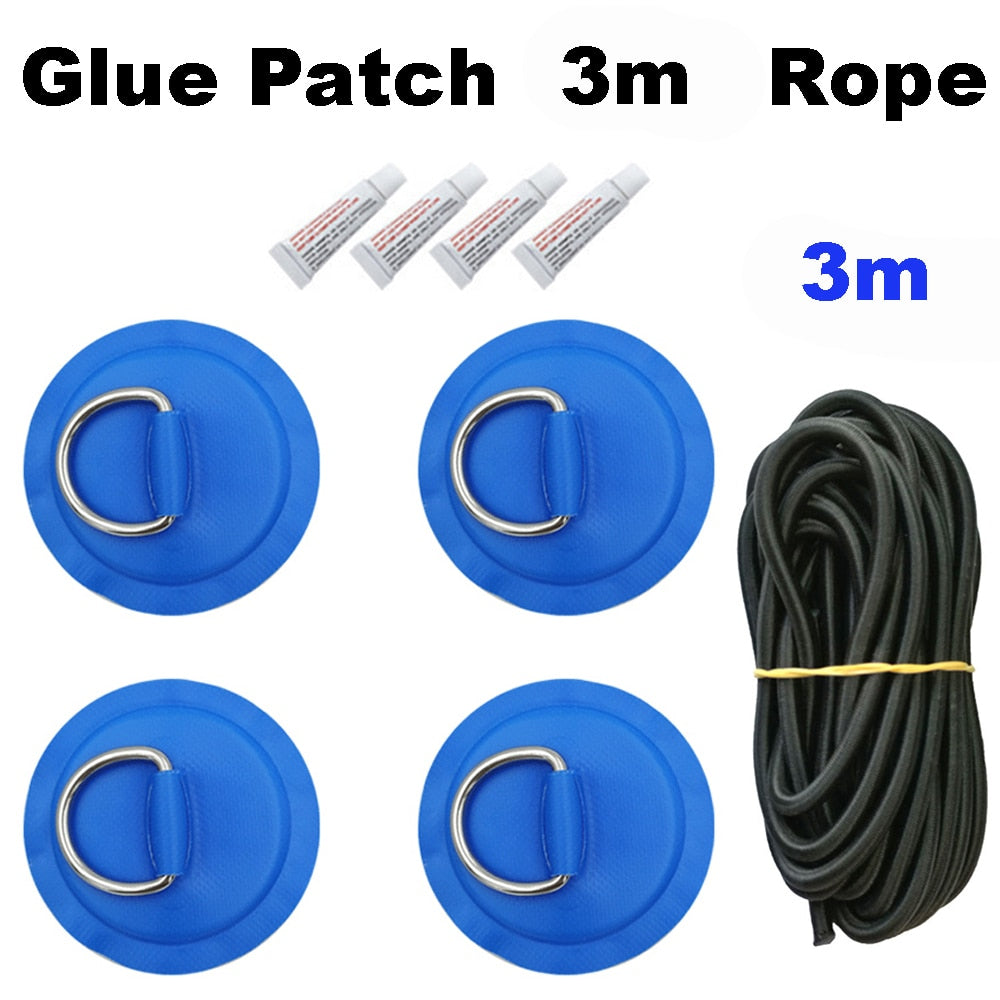 PVC Patch With Stainless Steel D Ring for Dinghy Boat / Tender