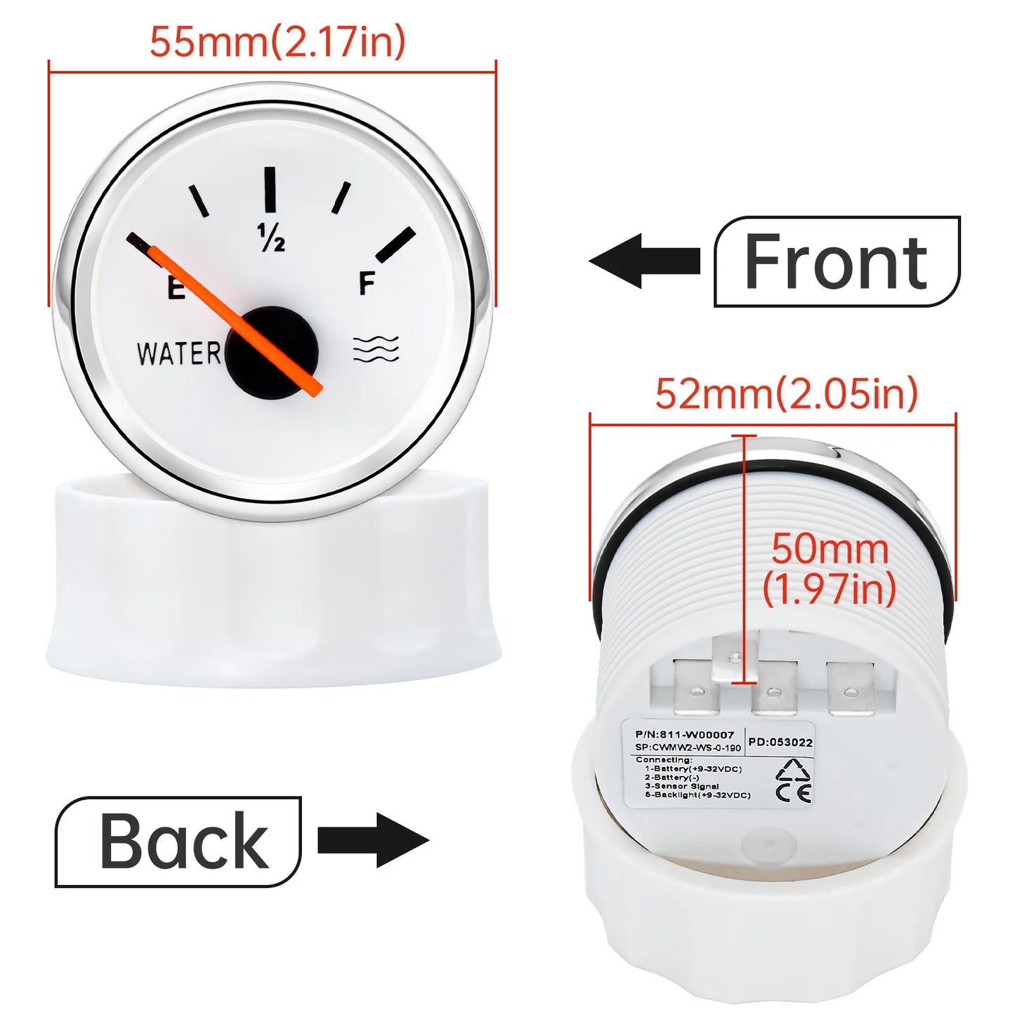 Water Level Sensor 0-190ohm Gauge with Fuel Sender Unit12V/24V