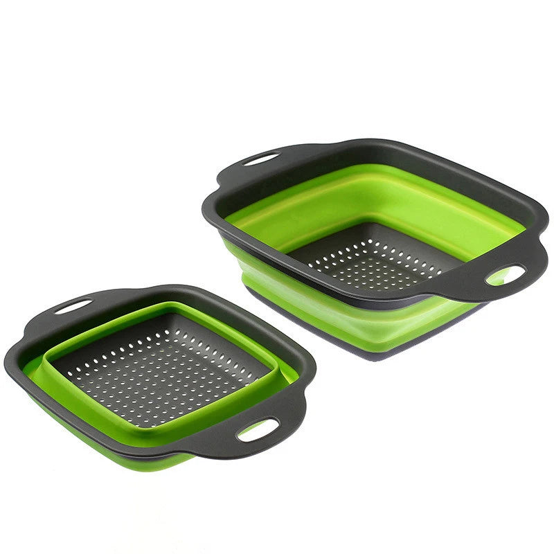 LMETJMA Square Collapsible Silicone Kitchen Colander