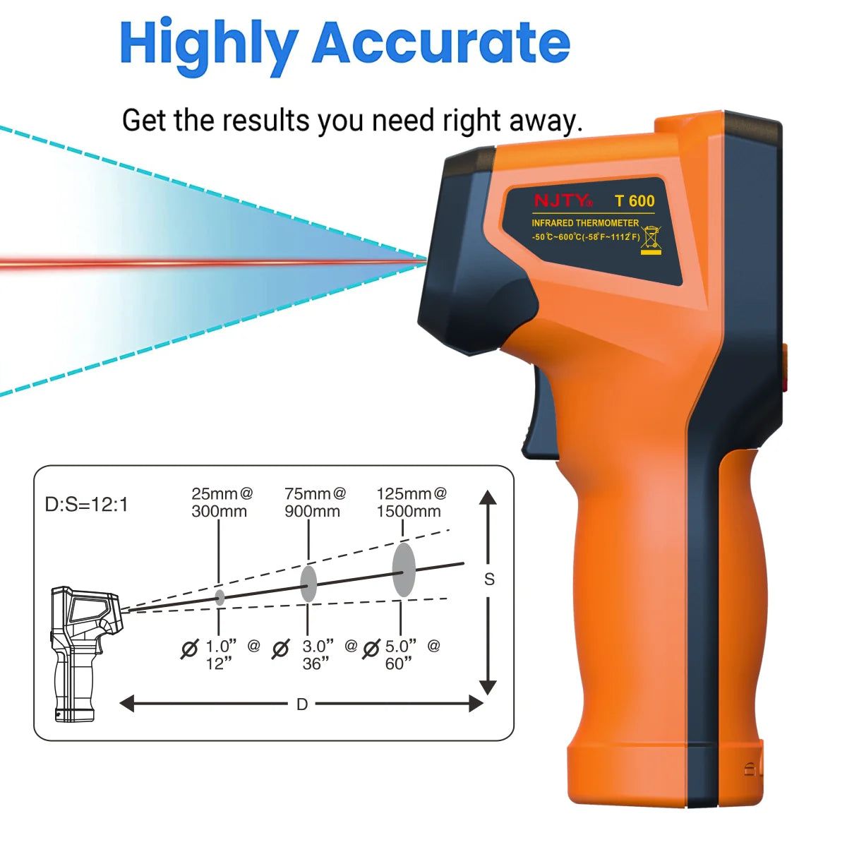 Infrared Thermometer Laser Surface Temperature Reader