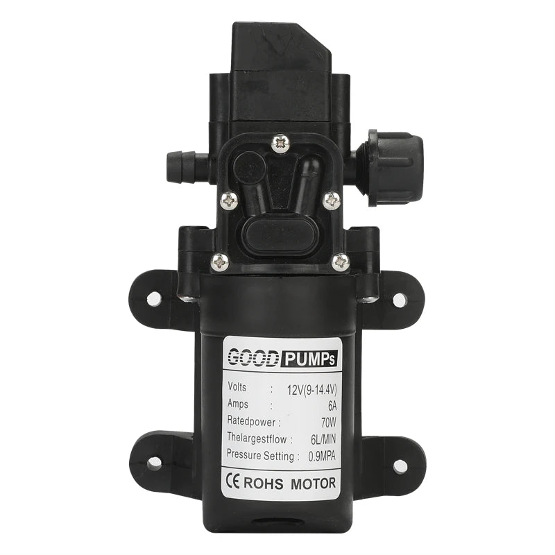Automatic Flow Switch 6L/Min DC12V 70W 130PSI Auto Diaphragm Water Pump