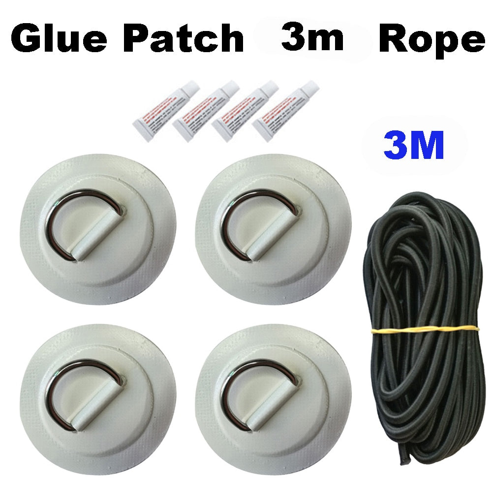 PVC Patch With Stainless Steel D Ring for Dinghy Boat / Tender