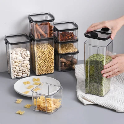 Sealed Plastic Food Storage Box – Airtight Kitchen Containers for Cereal, Candy, Dry Foods & Snacks