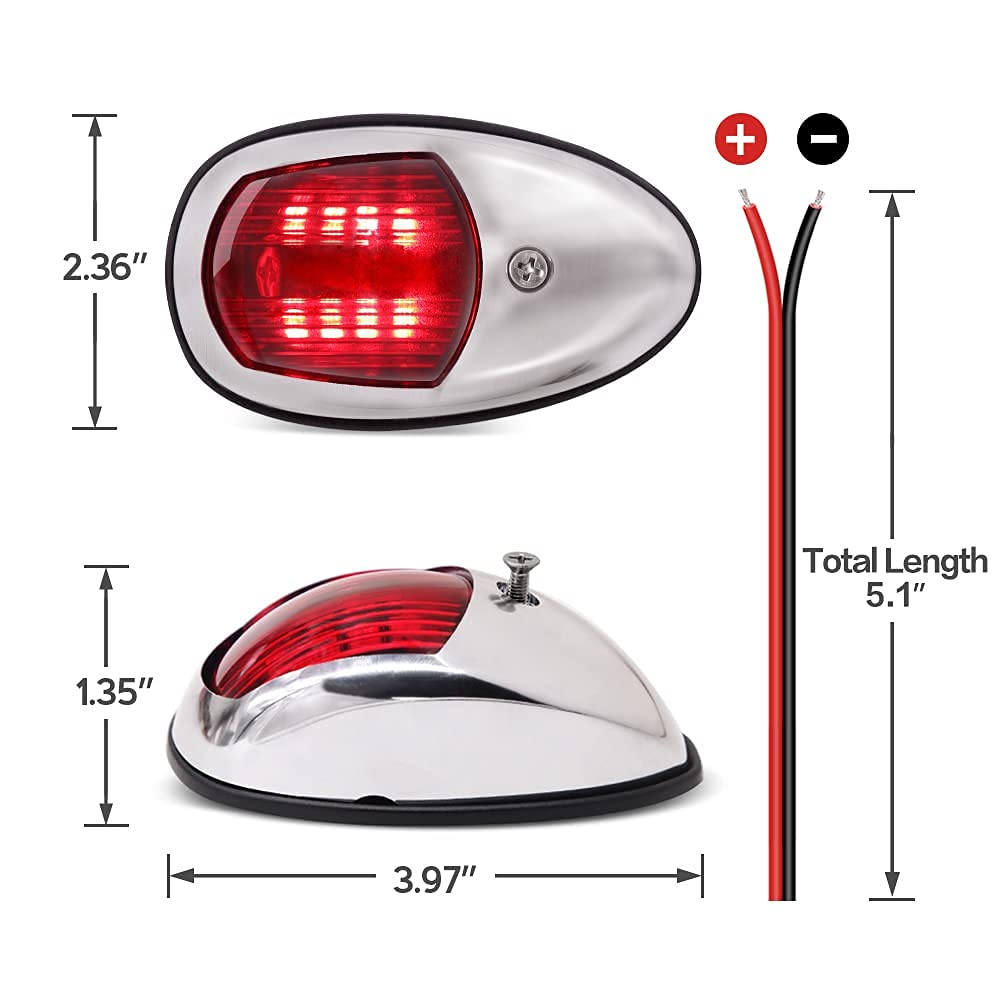 LED Marine Navigation Bow Lights 2Pcs