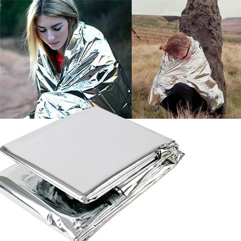 3 Pack Emergency Blanket 160*210cm Survival First Aid Thermal Mylar Space Blanket Silver