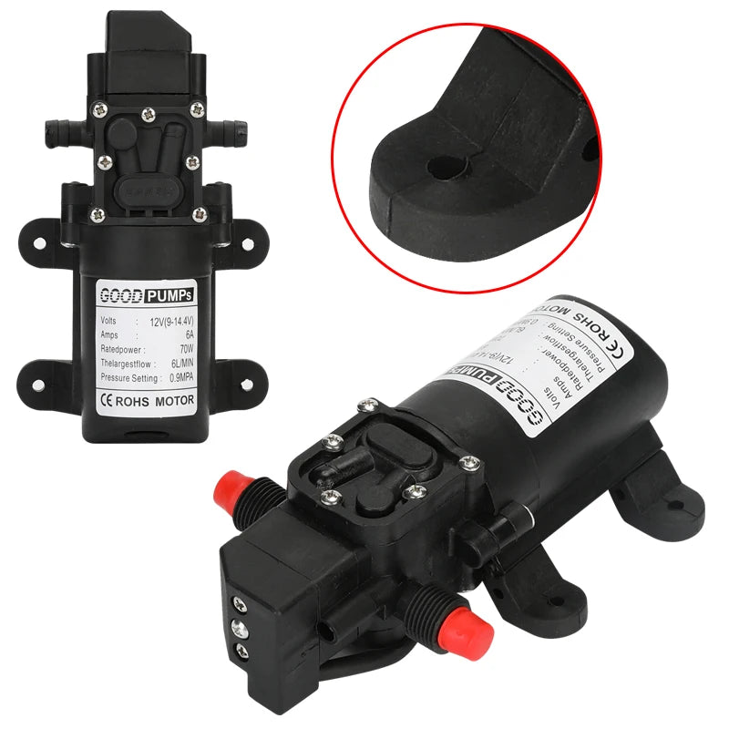 Automatic Flow Switch 6L/Min DC12V 70W 130PSI Auto Diaphragm Water Pump