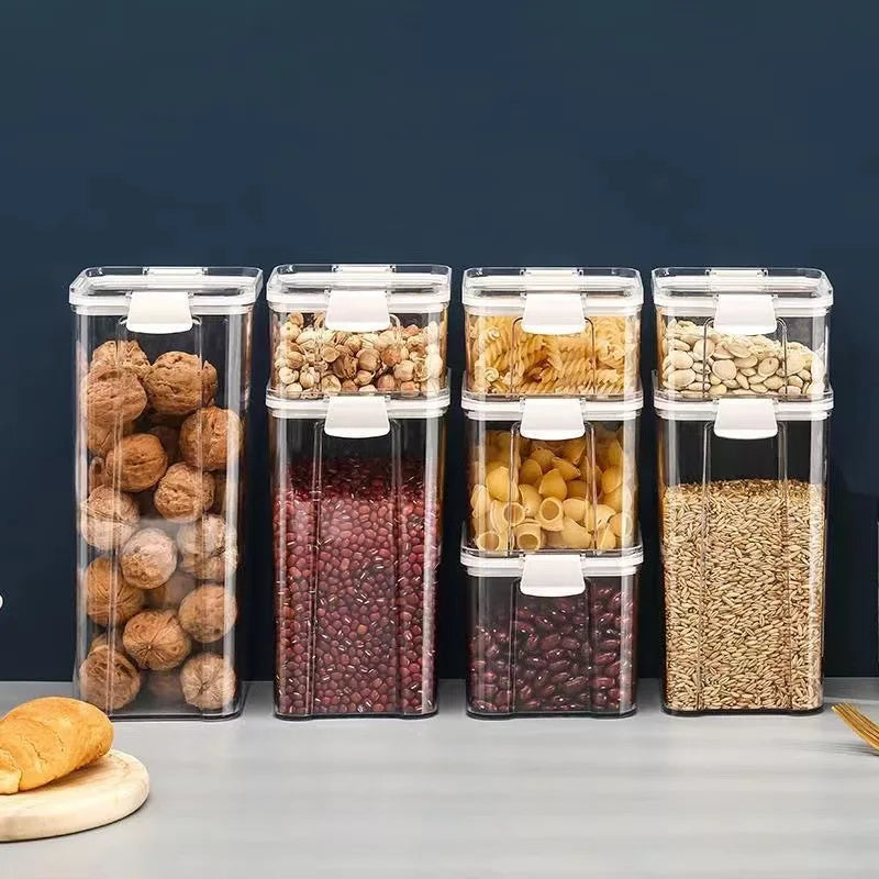 Sealed Plastic Food Storage Box – Airtight Kitchen Containers for Cereal, Candy, Dry Foods & Snacks
