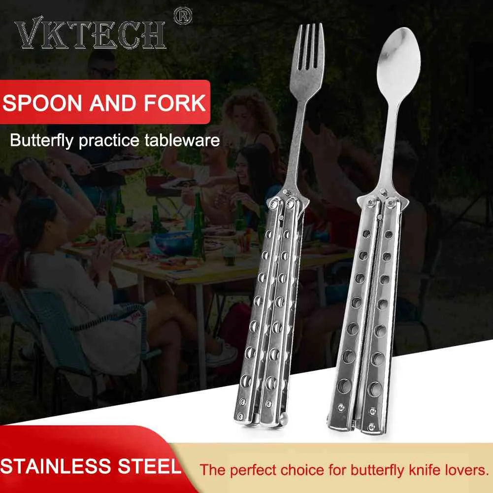 Butterfly Knife Folding Spoon For