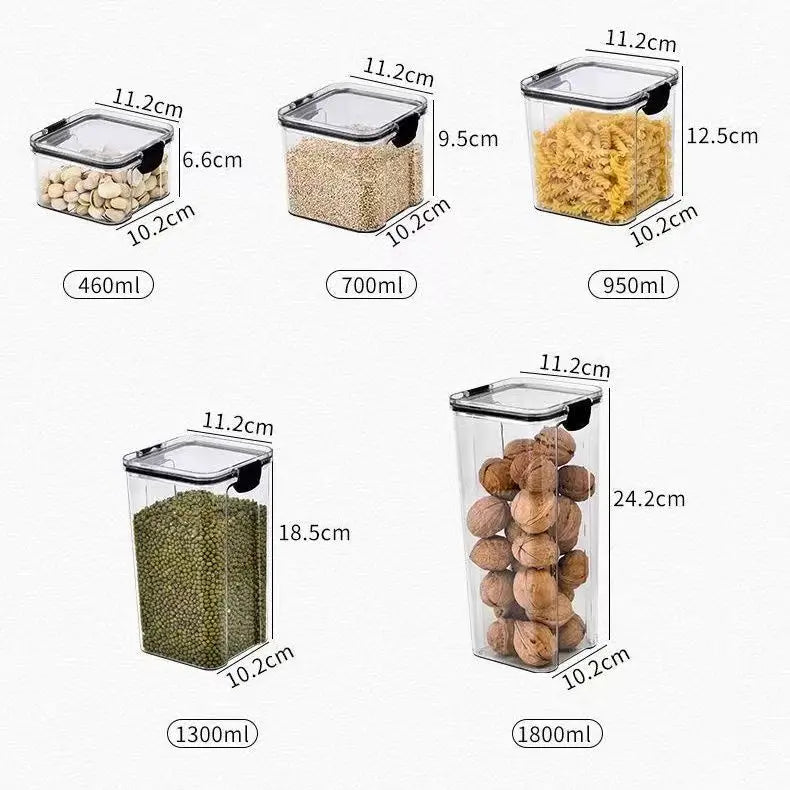 Sealed Plastic Food Storage Box – Airtight Kitchen Containers for Cereal, Candy, Dry Foods & Snacks