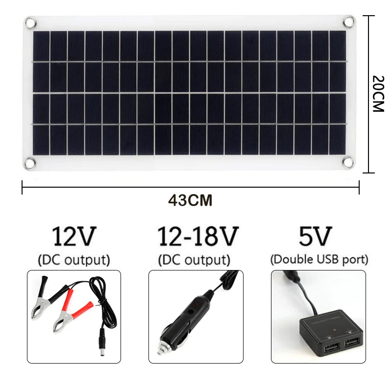 1000W Solar Panel - Flexible Solar Cell with Controller for Phone RV Car Charger Outdoor Battery Supply