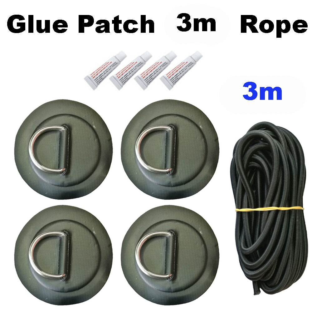 PVC Patch With Stainless Steel D Ring for Dinghy Boat / Tender