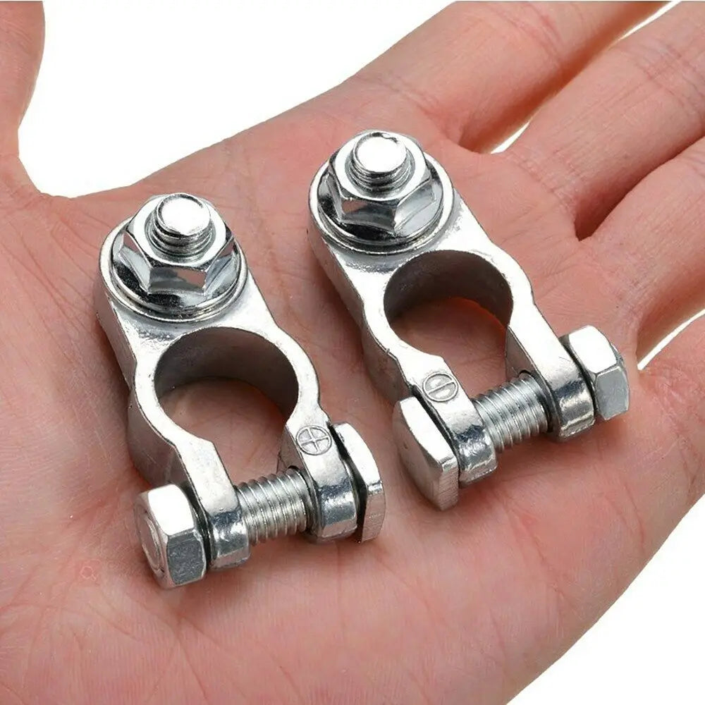 1 Pair Heavy Duty Car Battery Terminal Clamps with Adjustable Conductive Caps