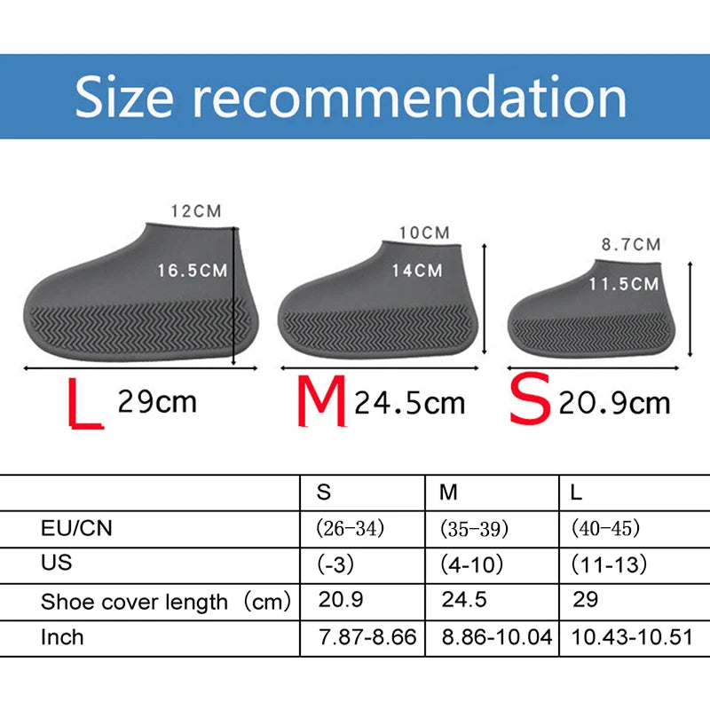 Waterproof Non-slip Silicone Shoe Covers for Outdoor Rainy Days - 1 Pair
