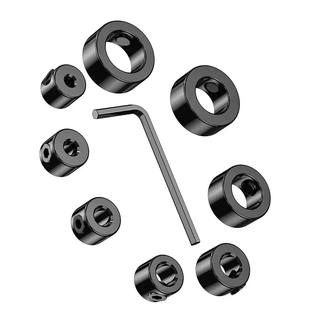 Drill Depth Stop Bit Collar Set - Adjustable Positioner Limit Ring with Allen Wrench