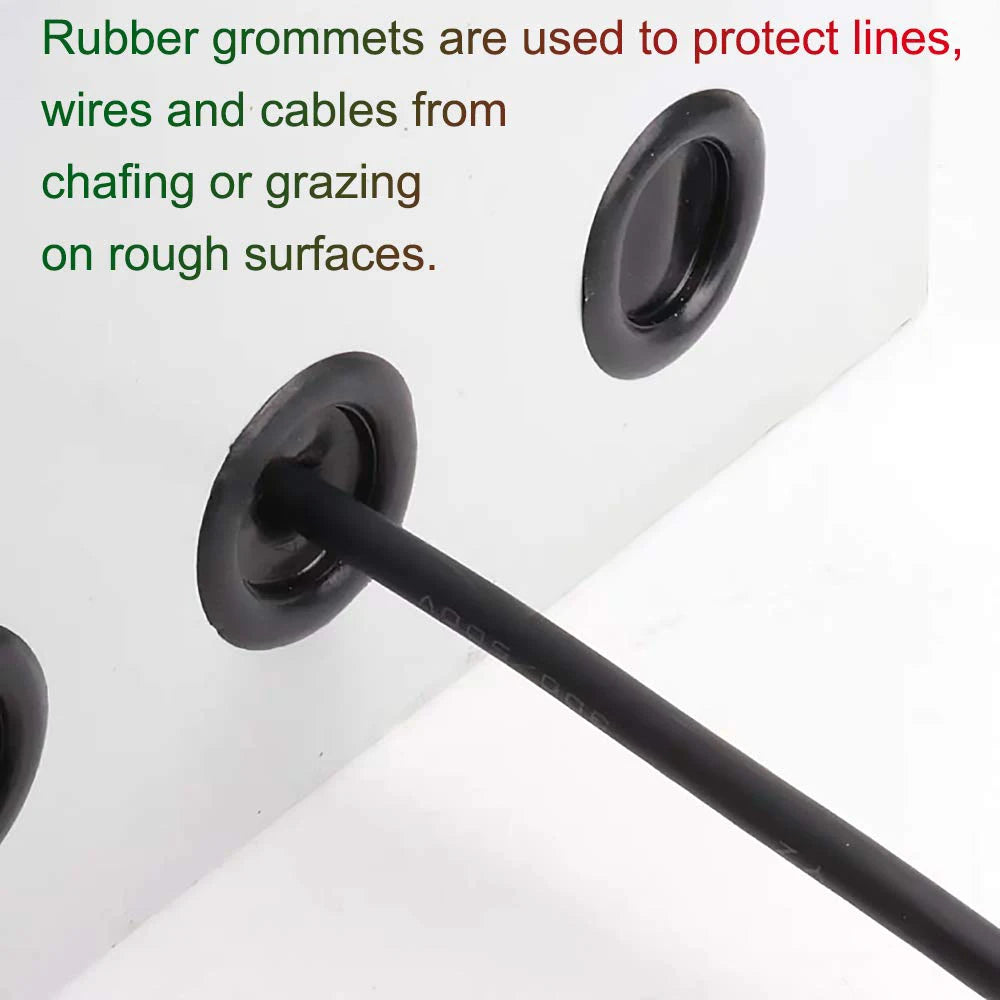 170pcs Waterproof Protect Wire Tool Sealing Rubber Cables Grommet Kit