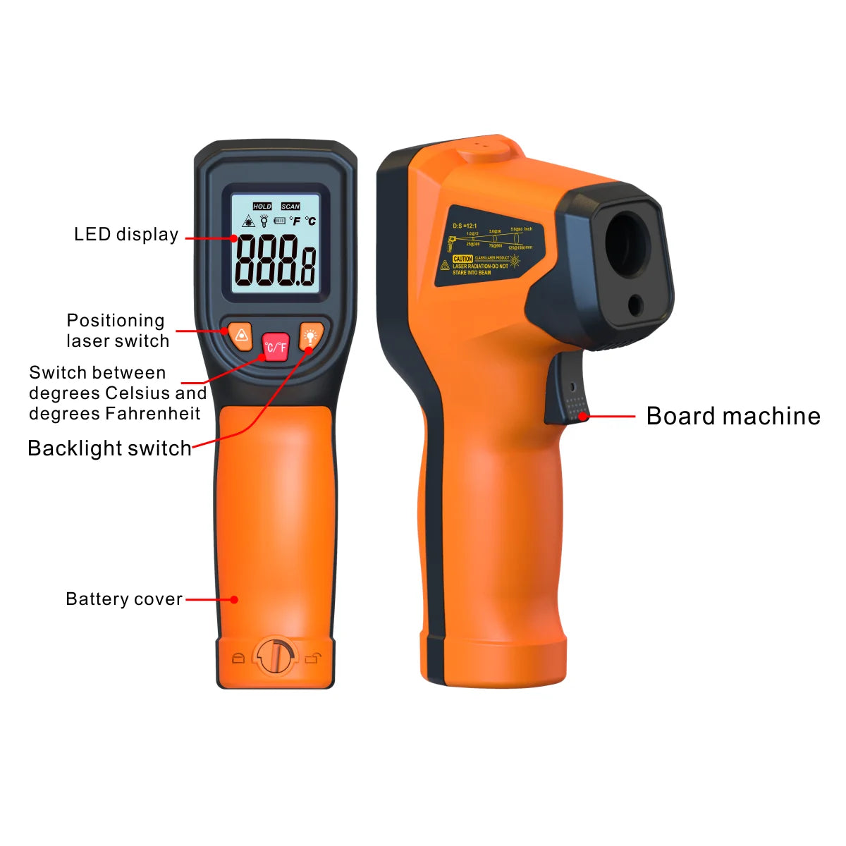 Infrared Thermometer Laser Surface Temperature Reader