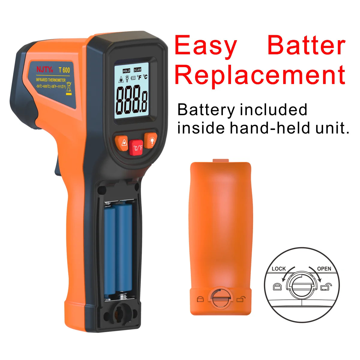 Infrared Thermometer Laser Surface Temperature Reader