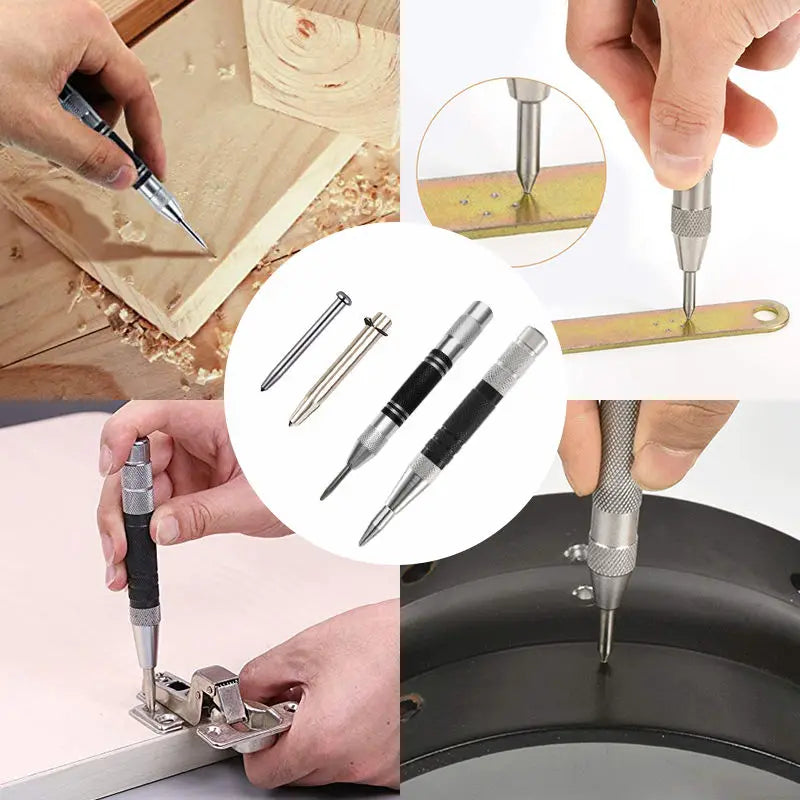 Automatic Center Punch - Adjustable Spring Loaded Metal Drill Tool
