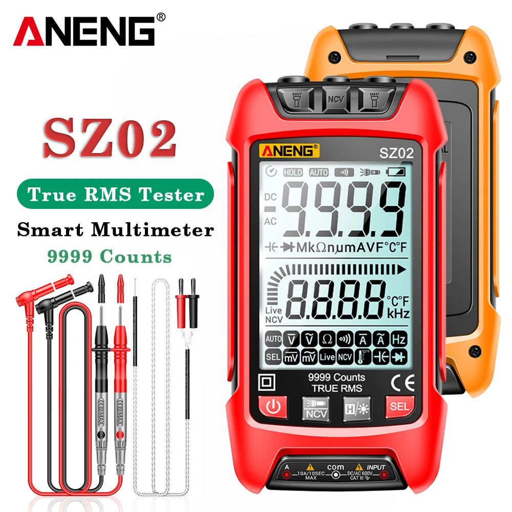 Digital Multimeter True RMS 9999 Counts Auto Electrical Tester