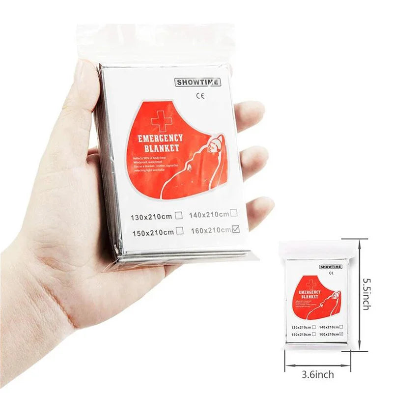 3 Pack Emergency Blanket 160*210cm Survival First Aid Thermal Mylar Space Blanket Silver