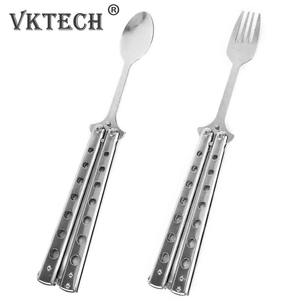 Butterfly Knife Folding Spoon For