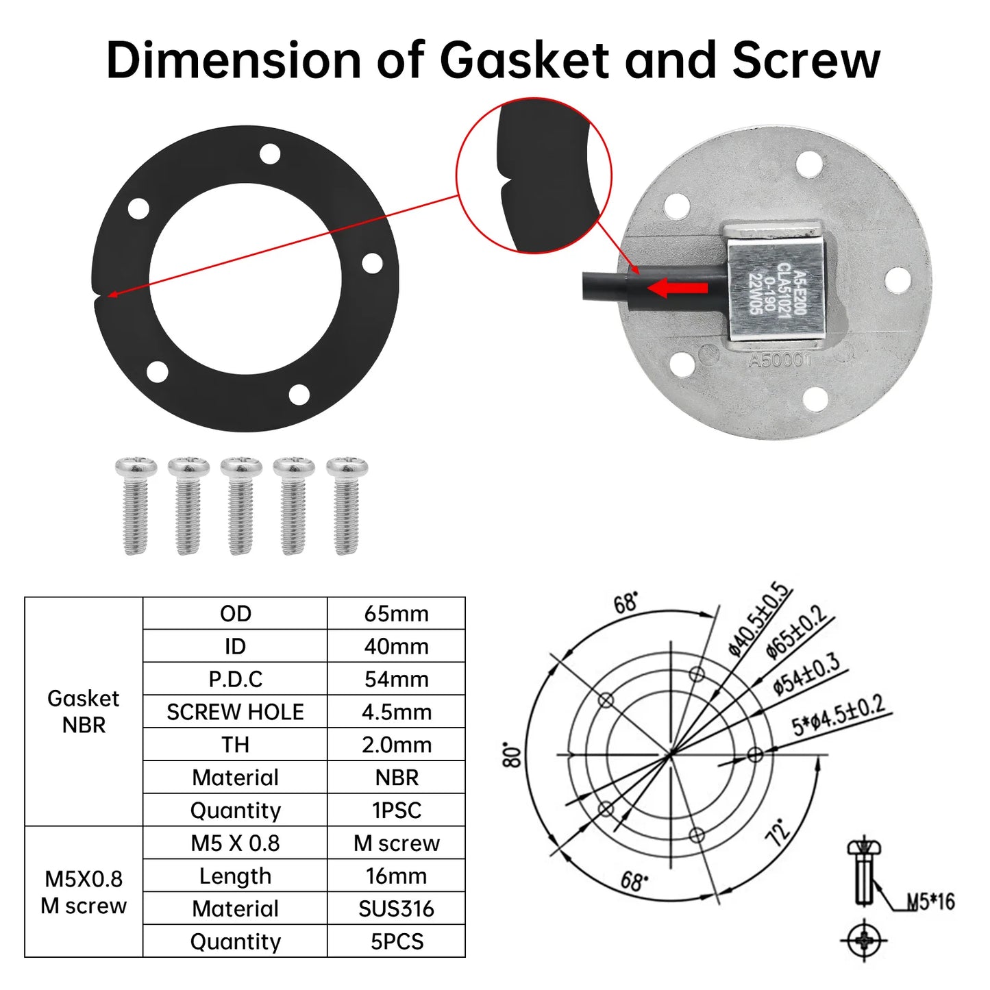 Water Level Sensor 0-190ohm Gauge with Fuel Sender Unit12V/24V