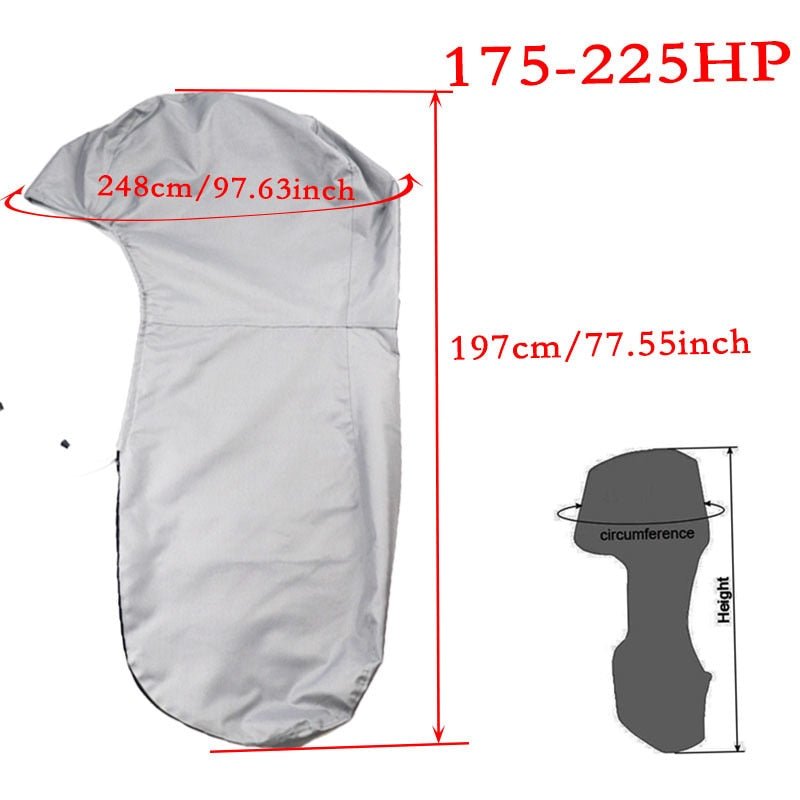 600D Outboard Engine Cover Heavy Duty Grey 6-225HP - Sail Smart Outlet -
