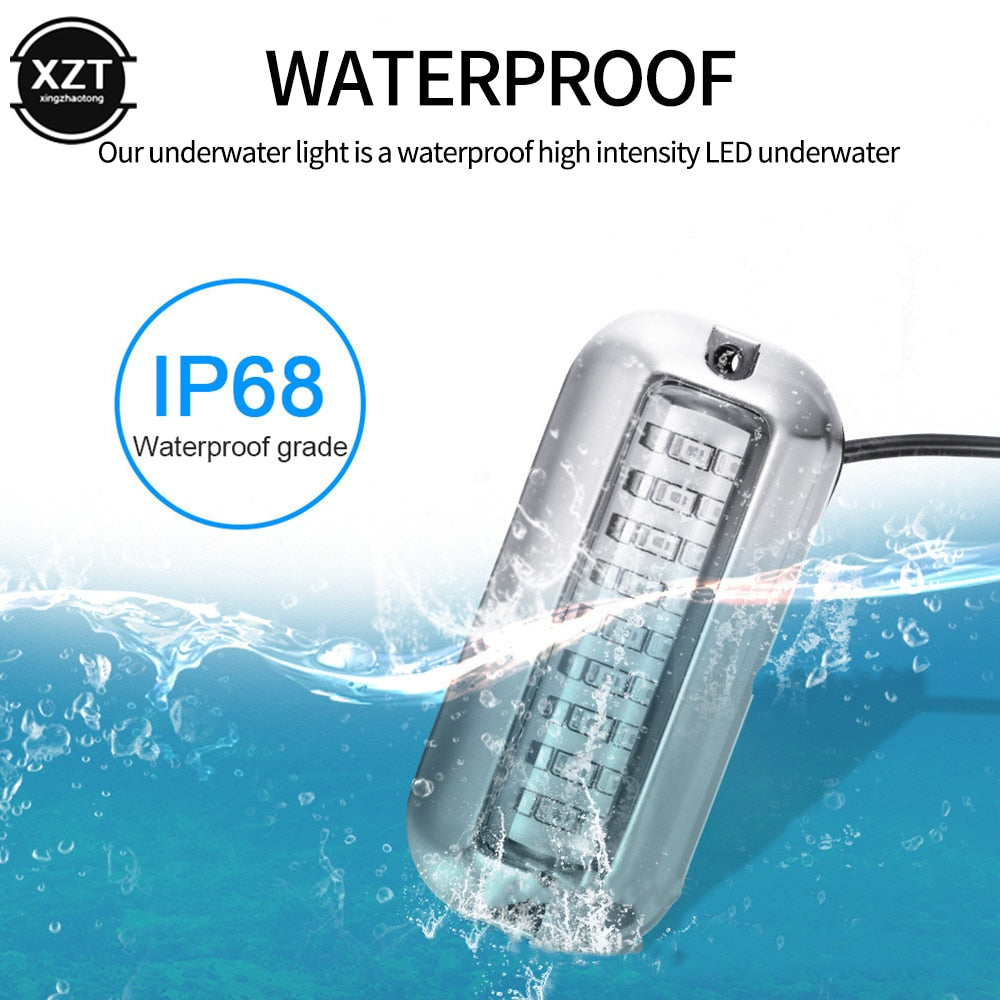 LED 12V Boat Transom Marine Light Stainless Steel Waterproof IP68