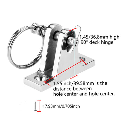 Boat Bimini Top Fittings Hardware Set - 316 Stainless Steel (6 Pcs)