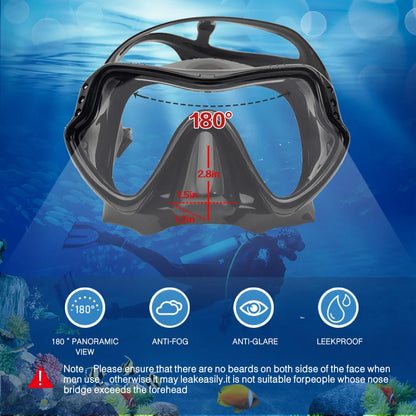 Professional Scuba Diving Mask Snorkelling Set - Anti-Fog Silicone Goggles with Tempered Glass Lens