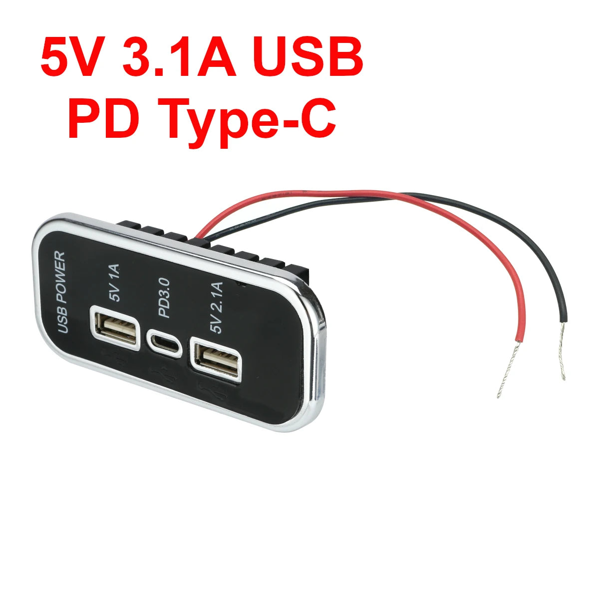 3-Port 18W PD Type-C USB Car Charger Socket