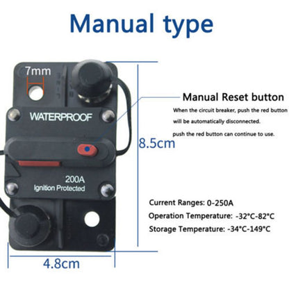 Circuit Breaker Fuse Reset 12-48V DC Waterproof